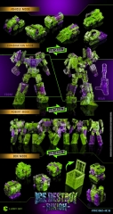 [Pre-Order] Lucky Cat MC02-ICE Ice Destroy Riki-Oh Devastator Set of 6 Transparent Version