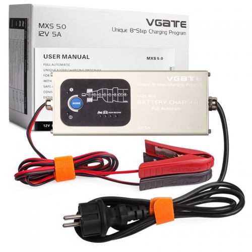 Vgate MXS 5.0 Smart Lead Acid Battery Charger Fully Automatic 12V 5A With Temperature Compensation Car MXS 5.0