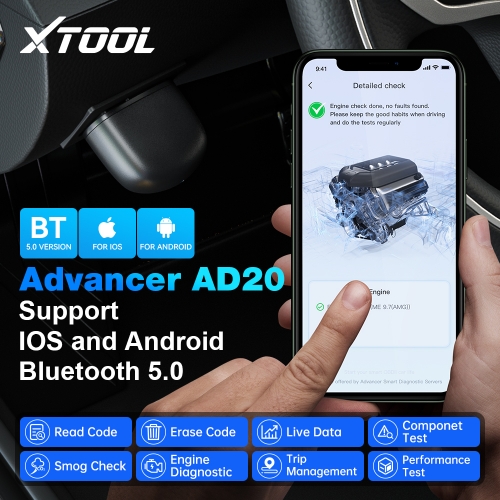 XTOOL Advancer AD20 Obd2 Car Code Reader Scanner for Android /IOS Full obd Function Diagnostic Tools Bluetooth Elm327 AD10