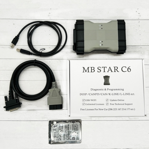 New Style MB Star C6 VCI Multiplexer C6 SD Connect Diagnosis Tools Support WIFI Diagnosis DOIP with V2023.06 Software HDD