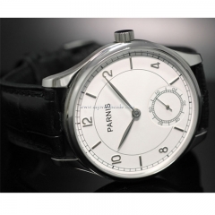 44mm parnis white dial silver marks sea-gull 6498 hand winding mens wristwatch 29
