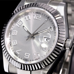 parnis white dial Arabic Submariner sapphire glass automatic mens wristwatch P25