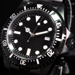 42mm parnis black dial luminous PVD vintage SEA automatic movement mens watch 73
