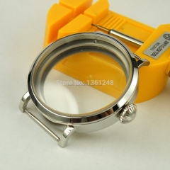 46mm Polished Watch CASE SS fit 6498 6497 eat hand winding movement 05