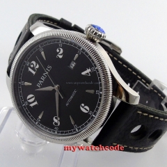 42mm Parnis black dial Sapphire Glass 21 jewels miyota Automatic mens Watch P416
