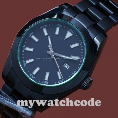 Parnis black dial PVD luminous automatic movement sapphire glass Mens Watch P336
