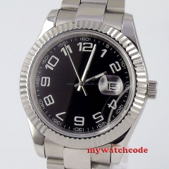 40mm parnis black dial Sub sapphire glass date automatic mens watch P234