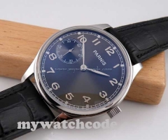 44mm parnis gray dial silver marks 6497 movement hand winding mens watch P236