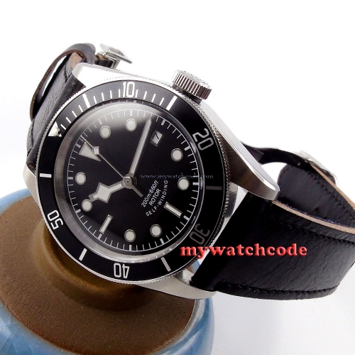 41mm corgeut black sterile dial Sapphire Glass miyota Automatic mens Watch cor13