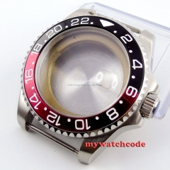 43mm sapphire glass red black bezel Watch Case fit ETA 2824 2836 MOVEMENT C49
