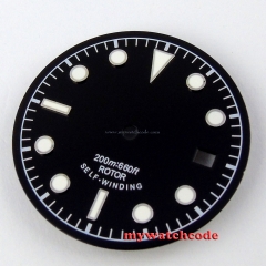 30.4mm black dial green luminous Watch Dial for ETA 2824 2836 Movement 25