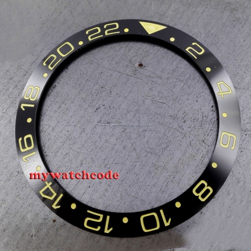 black ceramic bezel insert yellow make for GMT watch made by parnis factory B10