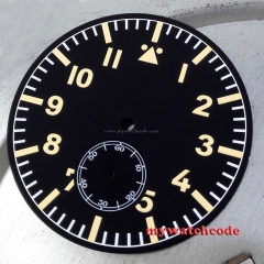 47.5mm sterile black Dial fit ETA 6498 ST movement Watch D15