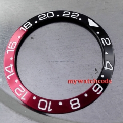 38mm high quality red & black bezel insert for 40mm sub GMT watch Be6