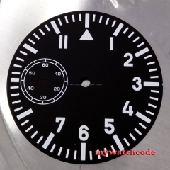 38.9mm black dial fit ETA 6497 ST movement Watch Case blue Luminous19