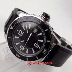 43mm BLIGER black dial sub ceramice bezel date automatic mens watch 1