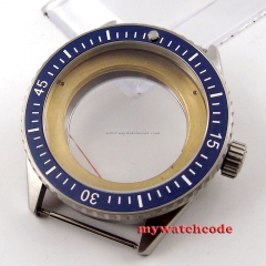 43mm blue ceramic bezel sapphire cystal Watch Case fit ETA 2824 2836 MOVEMENT 82