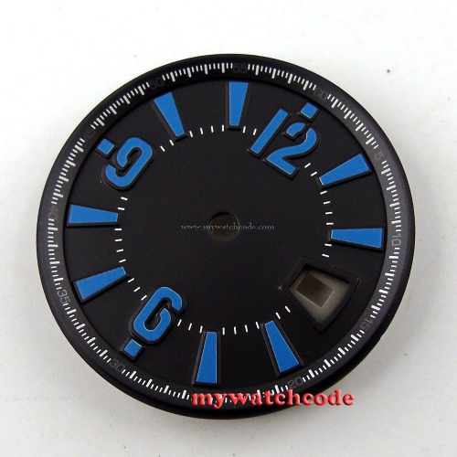 31.5mm black Watch Dial for date window Mingzhu 2813 4813 Movement D43