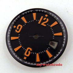 31.5mm black Watch Dial with orange marks for Mingzhu 2813 Movement D43