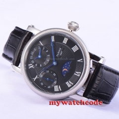 42mm parnis black dial GMT blue hands hand winding movement mens watch PA426