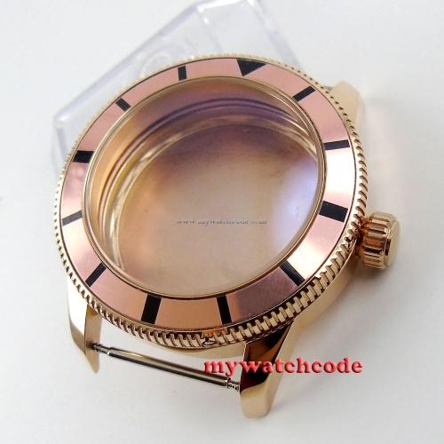 46mm 316L stainless steel golden plated Watch Case fit ETA 2824 2836 MOVEMENT 87