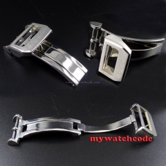 18mm 316L stainless steel deployant style clasps buckle fit parnis pilot watch