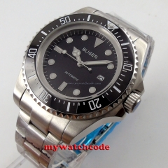 44mm bliger black dial luminous date Ceramic Bezel automatic mens wrist watch 65