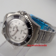 44mm BLIGER white Sterile dial luminous Ceramic Bezel automatic mens watch B96