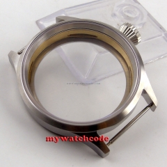43mm sterile steel parnis Watch CASE sapphire glass fit 6498 6497 eat movement 3