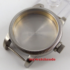46mm stainless steel corgeut silver watch case for eta 6497 6498 movement C96