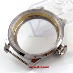 Polisehd 43mm sterile Watch CASE sapphire glass fit eat swiss 6498 6497 movement