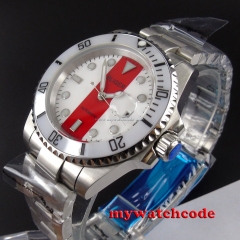 40mm Bliger white red dial date sapphire crystal automatic unsex womens watch117