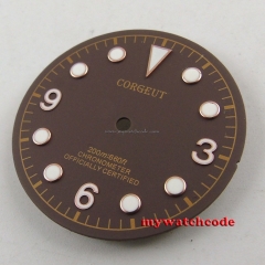 30.4mm coffee corgeut rose golden marks Watch Dial for 2824 2836 Movement 50