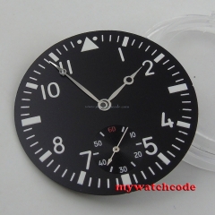 38.9mm black dial luminous dial fit ETA 6498 mens watch D62 (Dial+hands)