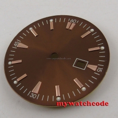 34.8mm black Watch Dial for date window Mingzhu 2813 4813 Movement D42
