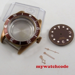 41mm sterile coffee PVD Solid Steel Case Set for ETA 2824 2836 movement C103