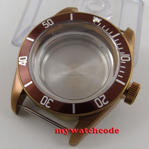 41mm sterile coffee PVD watch case fit eta 2824 2836 miyota 8215 movement P102