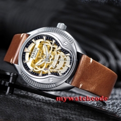 40mm Parnis skeleton dial Sapphire glass Miyota automatic mens watch P711