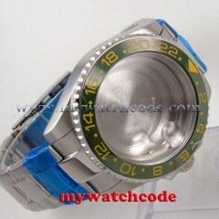 40mm sapphire glass green ceramic bezel sub Watch Case fit 2824 2836 MOVEMENT