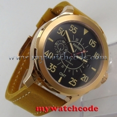 44mm Parnis black dial Sapphire glass GMT ST 2557 Automatic Men's Watch 776