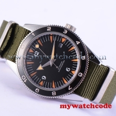 41mm debert black sterile dial sapphire glass miyota Automatic mens Watch D11B