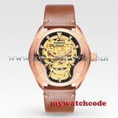 40mm Parnis skeleton dial Sapphire glass PVD case Miyota automatic mens watch799