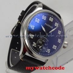44mm parnis black dial ST hand winding 6498 mechanical mens watch P792