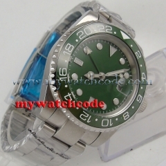 40mm Bliger green dial luminous GMT date sapphire glass automatic mens watch 179