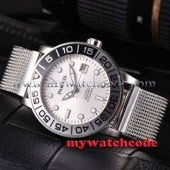 42mm Parnis silver dial Sapphire glass 21 jewel Miyota automatic mens watch P531