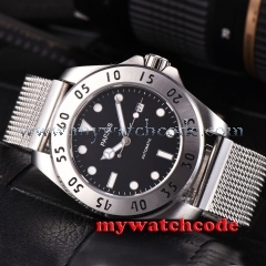 43mm Parnis black dial Sapphire Glass 21 jewels miyato Automatic mens Watch P791