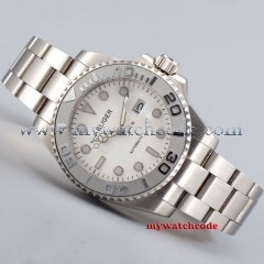 40mm bliger white dial sapphire glass automatic folding buckle mens watch P196