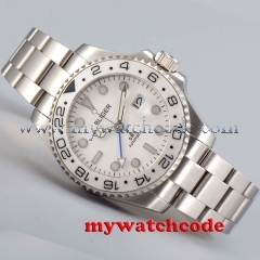 40mm bliger white dial GMT ceramic Bezel sapphire glass automatic mens watch 199