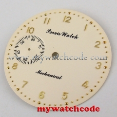 38.9mm cream-colored dial fit 6497 movement Watch Case Luminous marks 48
