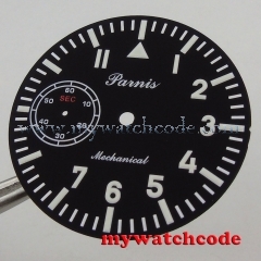 38.9mm parnis black dial fit ETA 6497 ST movement Roman numeral Watch D109